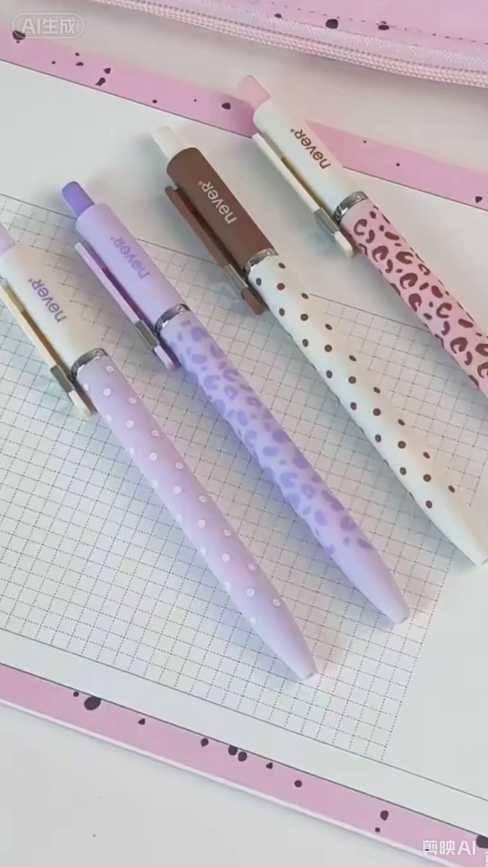 Star Marker Gel Pen Dot & Leopard Series (2 Pcs Set)