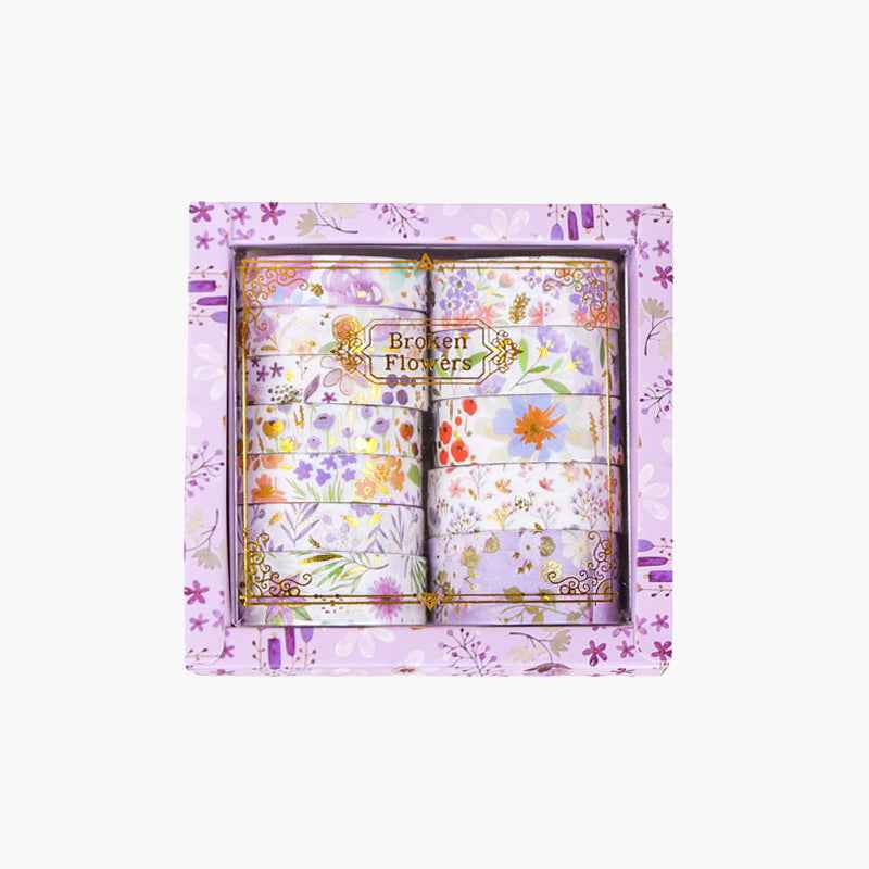 Broken Flowers Collection | Premium Gold-Foiled Washi Tape Gift Set