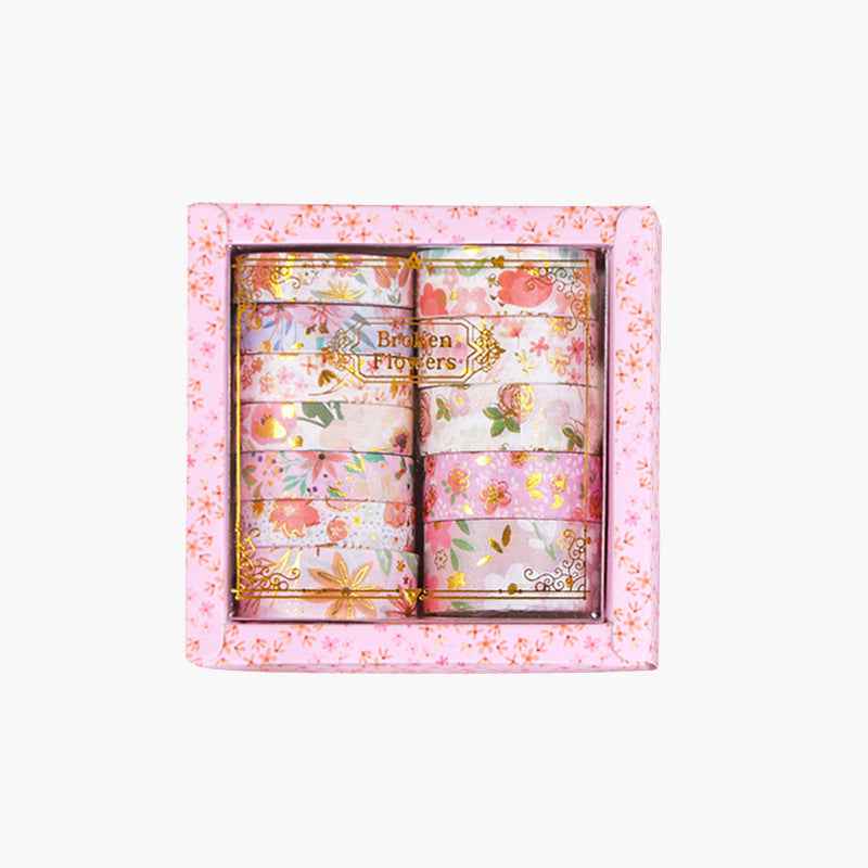 Broken Flowers Collection | Premium Gold-Foiled Washi Tape Gift Set